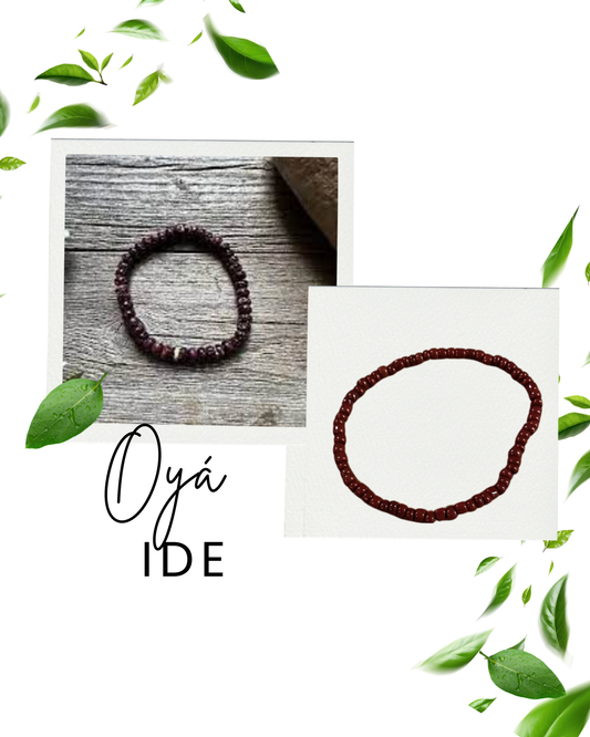 Ide of Oyá Bracelet Glass Beads Ifa Religion Babalawo Isese Tradition