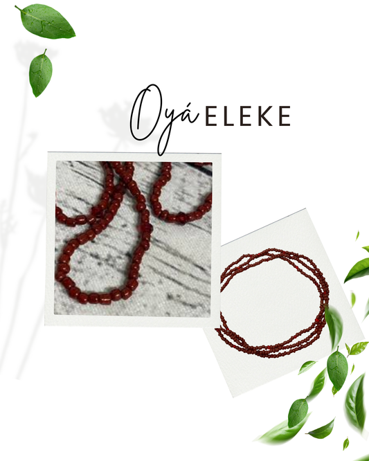 Eleke of Oyá Glass Beads Ifa Religion Babalawo Isese Tradition Necklace Orisa Protection