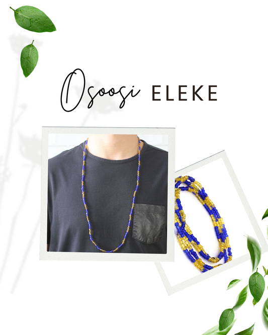 Eleke of Osoosi Glass Beads Ifa Religion Babalawo Isese Tradition Necklace Ochosi Orisa Protection