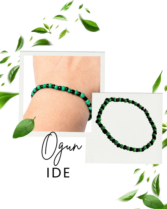 Ide of Ogun Bracelet Glass Beads Ifa Religion Babalawo Isese