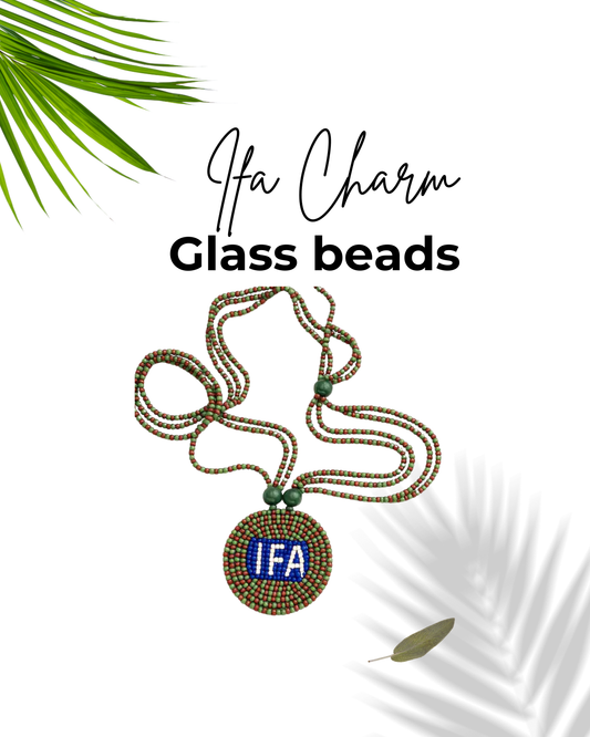 Ifa Eleke Charm Luxury Glass Beads Medallion Isese Yoruba Pendant