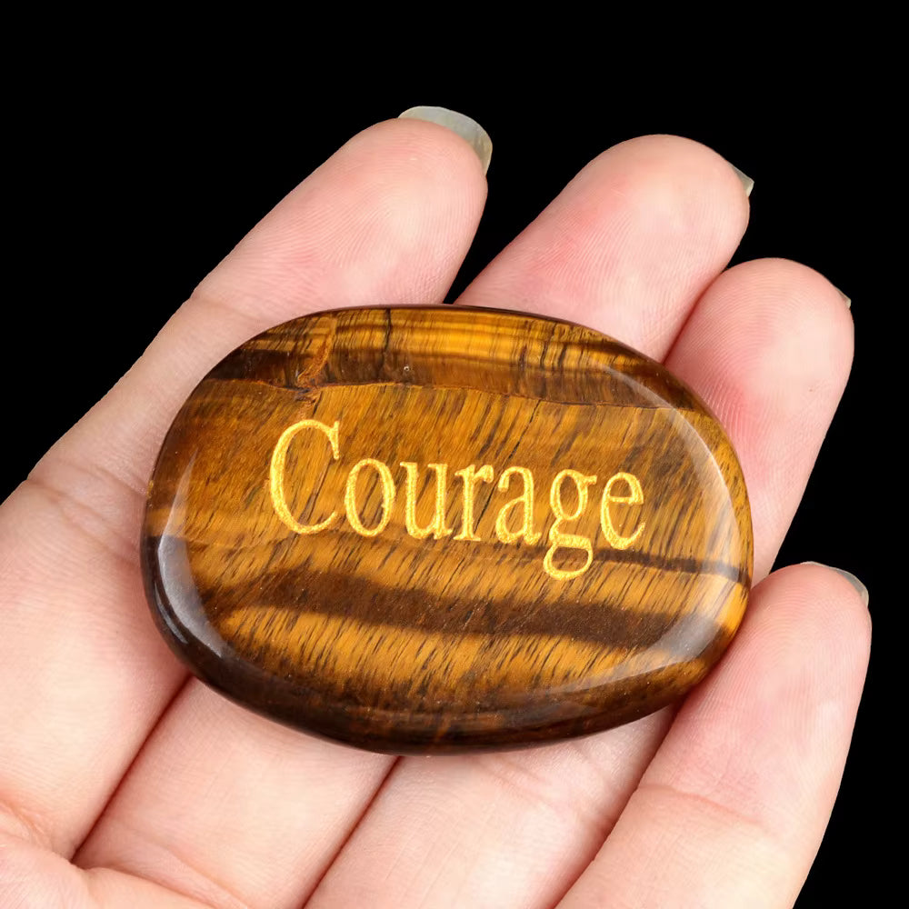 Blessing stones with Spiritual Intention Natural Stone Crystal Engraved