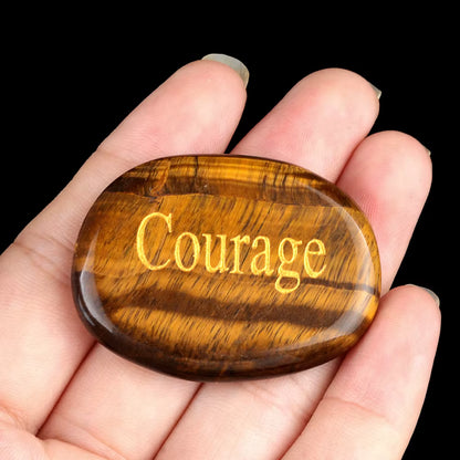 Blessing stones with Spiritual Intention Natural Stone Crystal Engraved