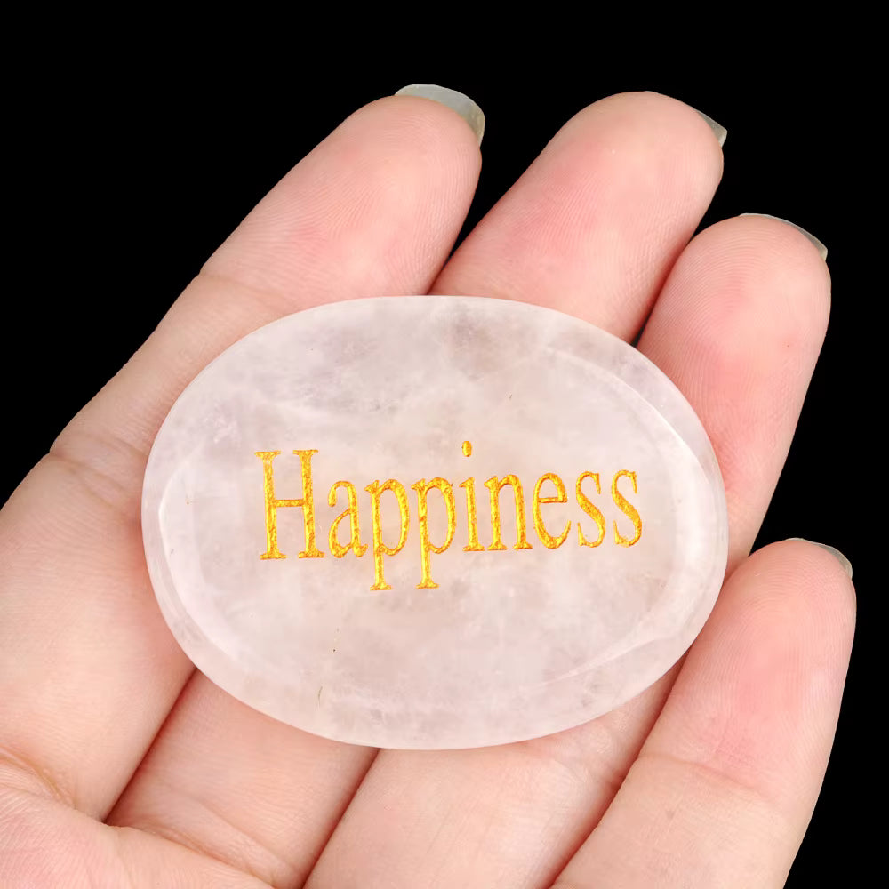 Blessing stones with Spiritual Intention Natural Stone Crystal Engraved