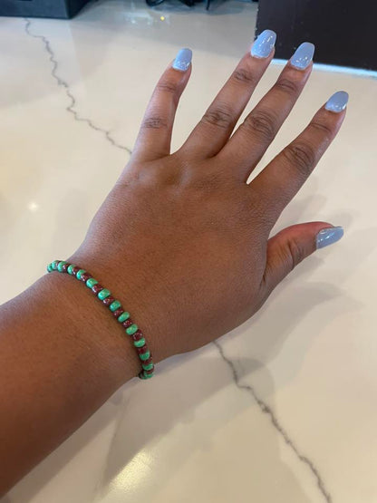 Ide of Orunmila Glass Beads Bracelet Brown and Green Ifa Religion Babalawo Isese Tradition