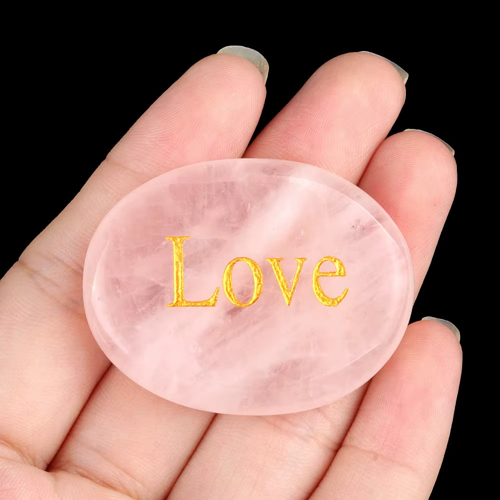 Blessing stones with Spiritual Intention Natural Stone Crystal Engraved