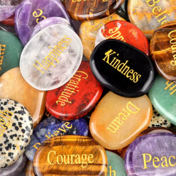 Blessing stones with Spiritual Intention Natural Stone Crystal Engraved